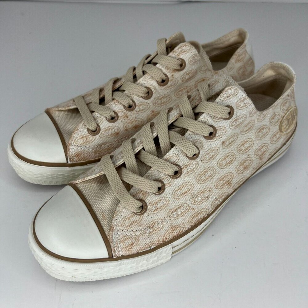 Scripts Womens Beige Lace Up John 3:16 Print Round Toe Size 7 Tennis Shoes